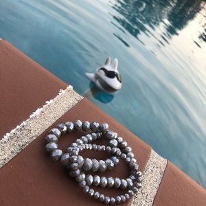 New Gun medal colored, hand made, beaded bracelets